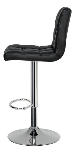 Kit 02 Banquetas Moderna Poltrona C/ Assento Em Pu Best Bs30 Acabamento da estrutura Cromado Cor Preto