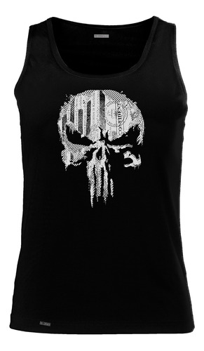 Camiseta Esqueleto Punisher Logo Chaleco Comic Hombre Sbo 