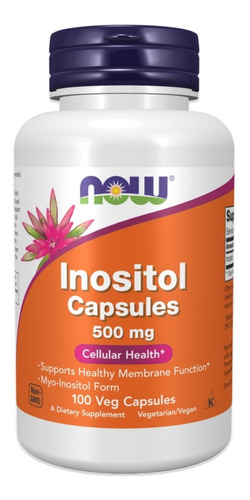 Inositol 500 Now Importado Metabólico Myo Inositol Form 100c