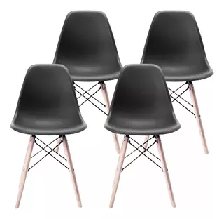 Set De 4 Sillas Eames Modernas Minimalistas Varios Colores