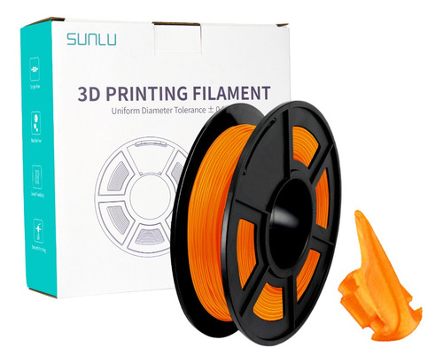 Filamento Tpu Flexible 1.75 Mm Sunlu 0.5 Kg Color Naranja