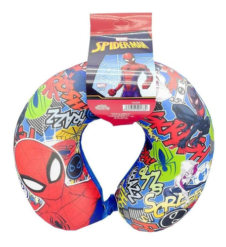 Almohada Cuello De Viaje Spiderman Licencia Oficial