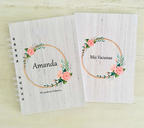 Cuaderno Pediatrico+libreta De Vacunas+sobre De Pvc C/nombre