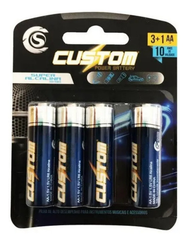 Kit 12 Pilhas Super Alcalina 1.5v Custom Sound Aa 3packs
