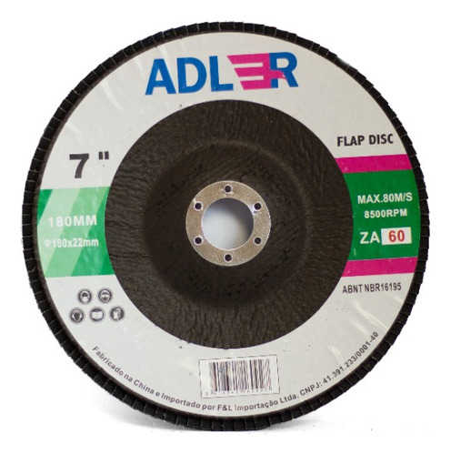 Disco Flap 7 Grão 40 60 80 Lixa Zircônia Alto Rendimento
