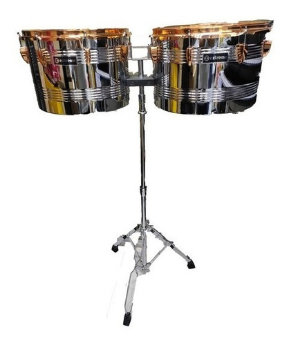 Timbales Para Banda Vaso Largo 14 Y 15 Pulgadas C/cencerro 