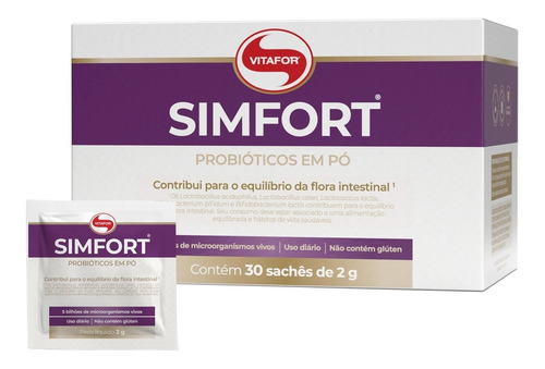 Simfort - 30 Saches - Probióticos - Vitafor - Lactobacilos