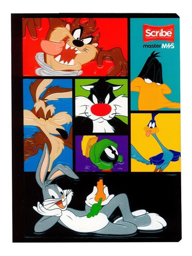 Cuaderno Cosido Cuadriculado Looney Tunes 100 Hojas Scribe