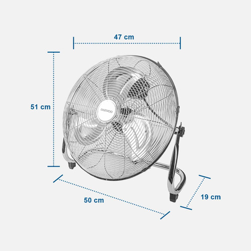 Ventilador De Piso Daewoo Di-40mffn Cromado 16 PuLG 70w