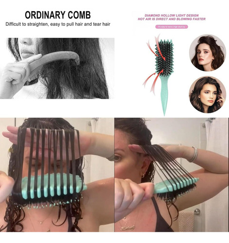 Cepillo Para Cabello Rizado Para Mujeres,bounce Curl Brush