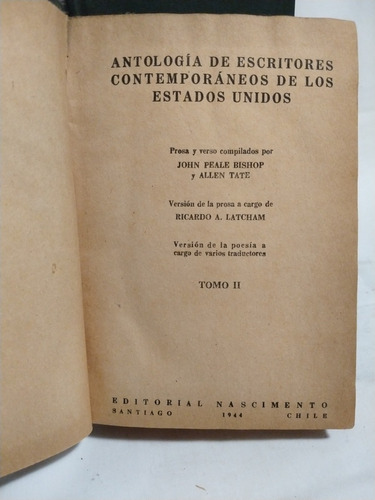 Libro: Antología De Escritores Contemporaneos De Los Eeuu 