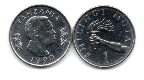 Tanzania Moneda 1 Shilingi Año 1990 Km#22 Sin Circular
