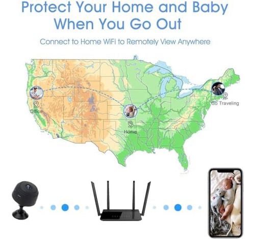 Camara Espia Wifi 1080p Camara De Seguridad Para El Hogar Mi