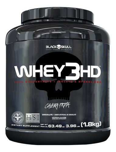 Suplemento em pó Black Skull  Caveira Preta Series Whey 3HD proteínas Whey 3HD sabor  cookies & cream em pote de 1.8kg