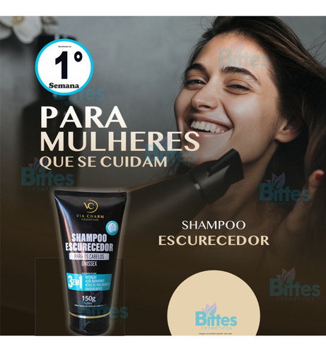 Shampoo Escurecedor Via Charm Fios Escuros E Nutridos Fios