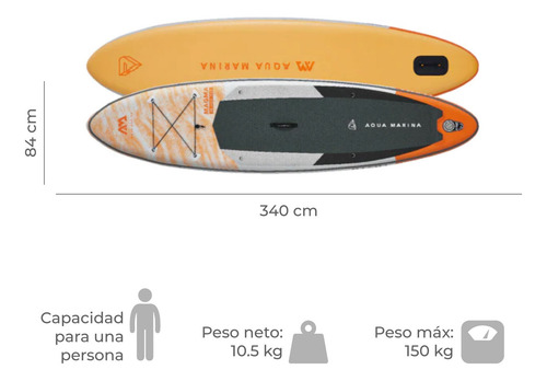 Sup Inflable / Magma 2021 Aqua Marina 10´2 Pies Color Naranja