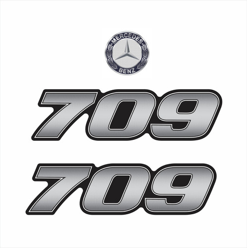 Kit Adesivo Emblema Compatível Mercedes Benz 709 Krt04