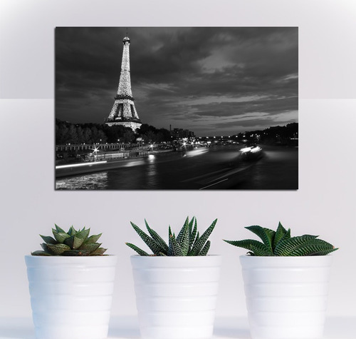 Vinilo Decorativo 20x30cm Torre Eiffel Blanco Negro Paris