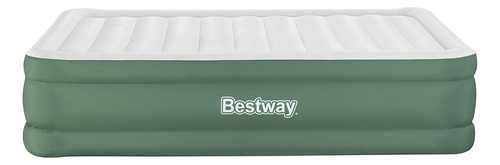 Colchon Inflable Queen Size Bestway Premium Tpu Con Bomba Color Verde