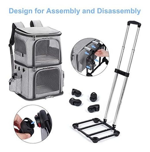 Imagen 5 de 7 de Mochila Con Ruedas Transportadora De Doble Compartimento