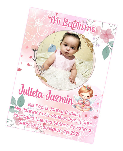 Foto Tarjeta Imprimible Bautismo Nena