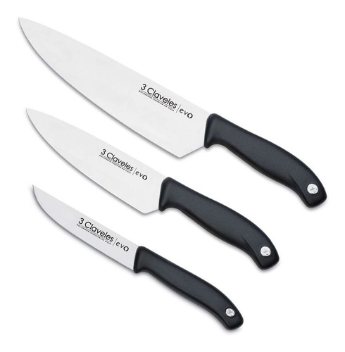 Set 3 Cuchillos Profesionales Cocina Oficio 3 Claveles Evo