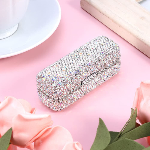 Homfanseec Estuche Para Pintalabios Con Diamantes De Imitaci