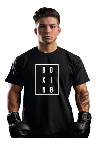 Polera Estampado Boxeo  Boxing Letras Pelea Velada Mma 