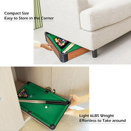 Mini Juego Mesa De Billar Tabla De Pool 49x28x17 Accesorios