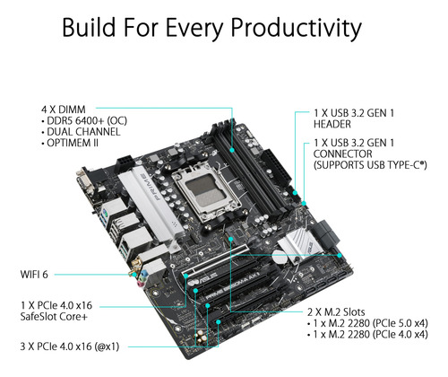 Placa Madre Asus Prime B650m-a Ax Ii Amd B650 Am5 Ryzen
