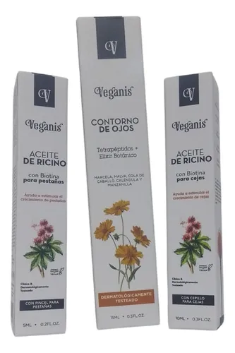 Kit Veganis Mirada Perfecta Contorno De Ojos+aceite Ricino