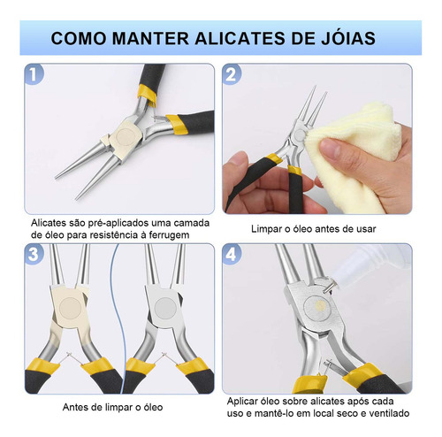 Kit 5 Alicates Universal Bico Corte P/ Artesanato Bijuteria