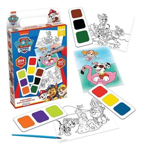 Set De Arte 24 Acuarelas Magicas Paw Patrol