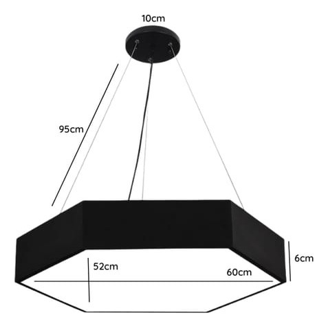 Lámpara Hexagonal Led Blanco Colgante