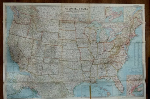Mapa Antiguo Estados Unidos  National Geographic Suplemento