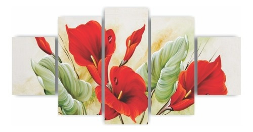 Quadros Decorativos Flor Copo De Leite Vermelho Floral Sala