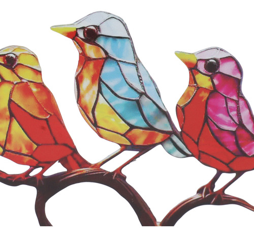 Tableta Con Adornos De Pájaros Coloridos En El Escritorio De