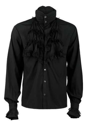 Camisa Plisada P Para Hombre, Ropa Medieval, Steampunk Stage