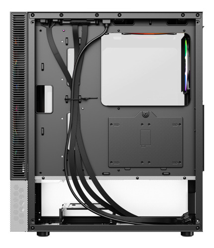Gabinete Gamer Xyz Airone 200 Glass Negro Y Blanco Negro Y Blanco