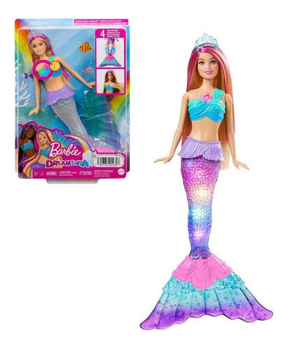 Barbie Sirena Luces Brillos