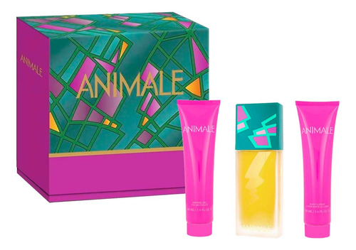 Estuche Animale 3 Piezas Dama Perfume,shower Gel ,crema ,