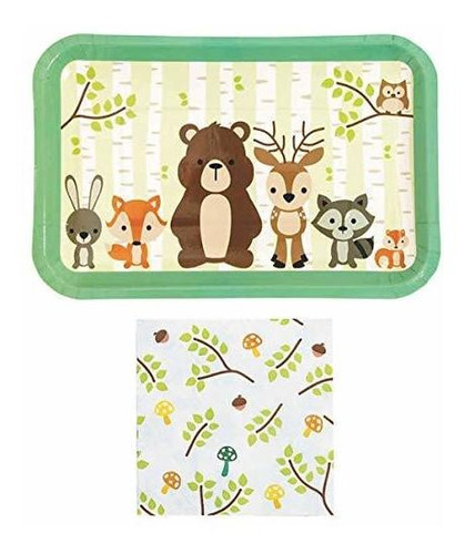 Woodland Animals Farmhouse Party Supplies Para 16 Personas (