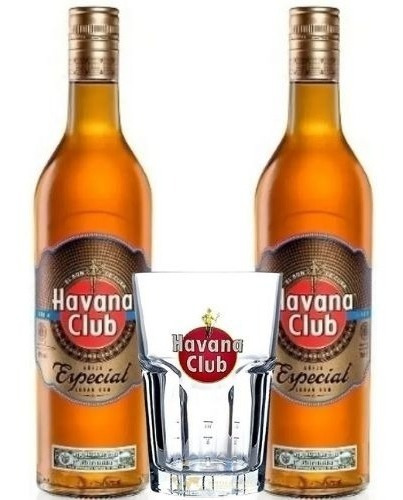 Ron Havana Club Añejo Especial Dorado X2 Origen Cuba + Vaso 