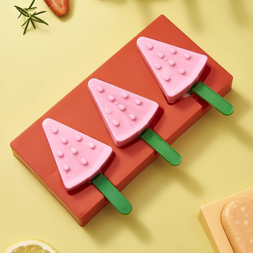 Aleissi Molde Paleta Hielo Incluye Palito Y Tapa Fig Color Sandía Roja