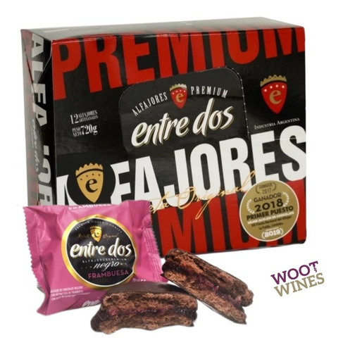 Imagen 2 de 9 de Alfajor Premium Entre Dos - Caja X12 Ud. Frambuesa