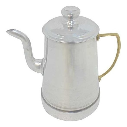 Cafetera Jarra 1.5 Litro Aluminio Asa Bronce Con Tapa Pico.