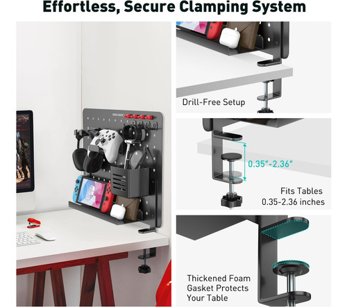 Pegboard De Mesa Desklogics Clamp-on, Organizador De Mesa D
