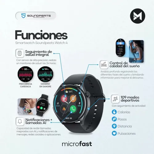 Combo Auricular Air4 Lite + Reloj Watch4 Soundpeats