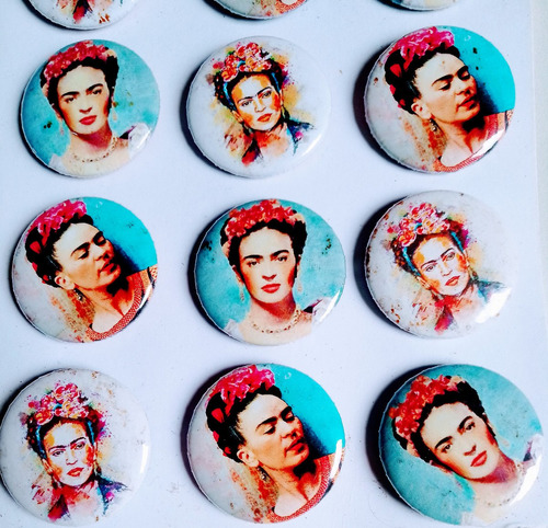 Imagem 3 de 3 de Cartela De Bottons Frida Khalo | Pins | Customização