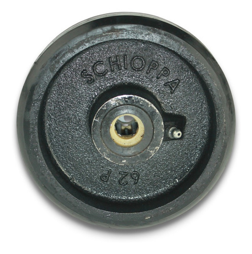 Kit Roda Ferro Borracha R 62 250kg C/ Rolete 5/8 Pol (2 Un)